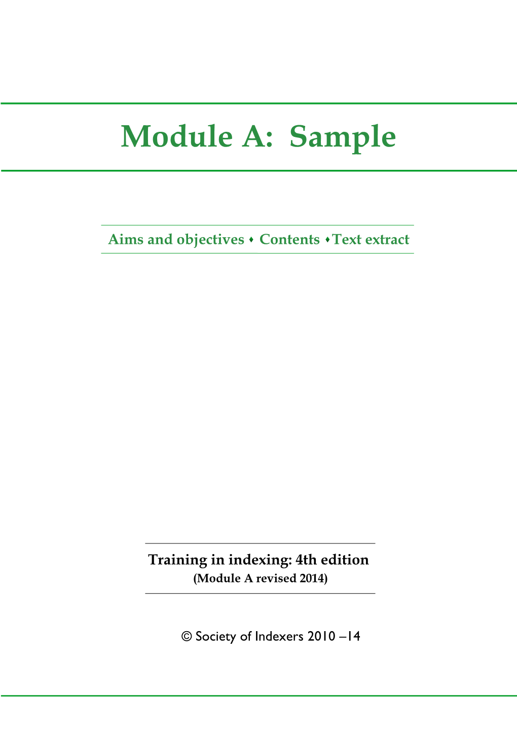 Module A: Sample