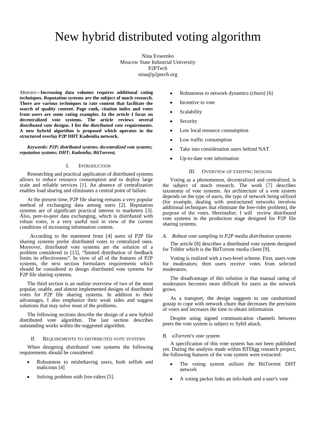 New Hybrid Distributed Voting Algorithm