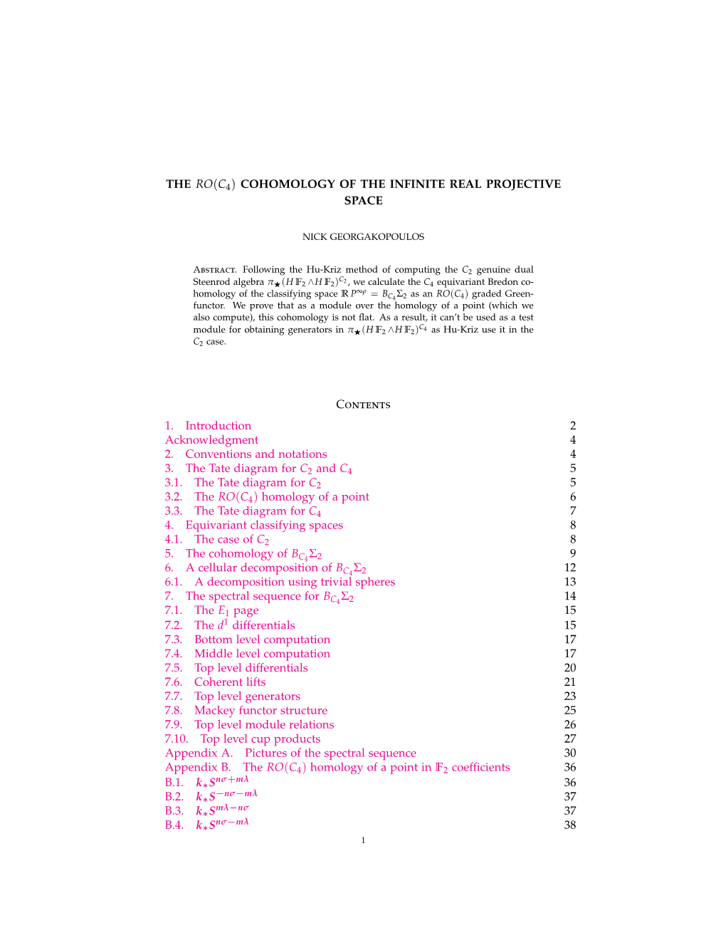 The Ro(C4) Cohomology of the Infinite Real Projective Space