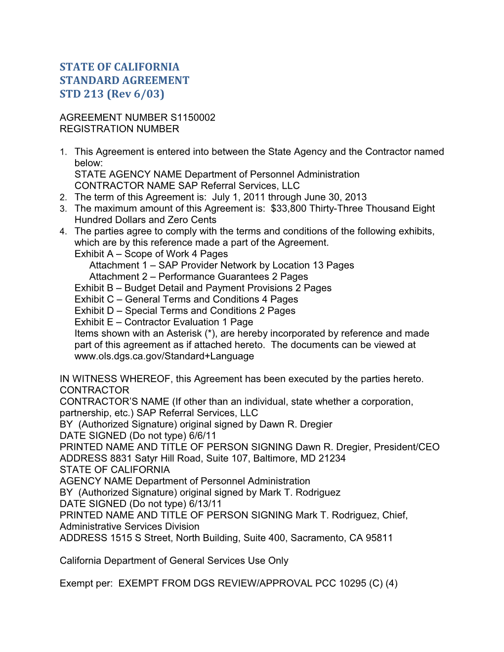 Drug Testing SRS Std 213