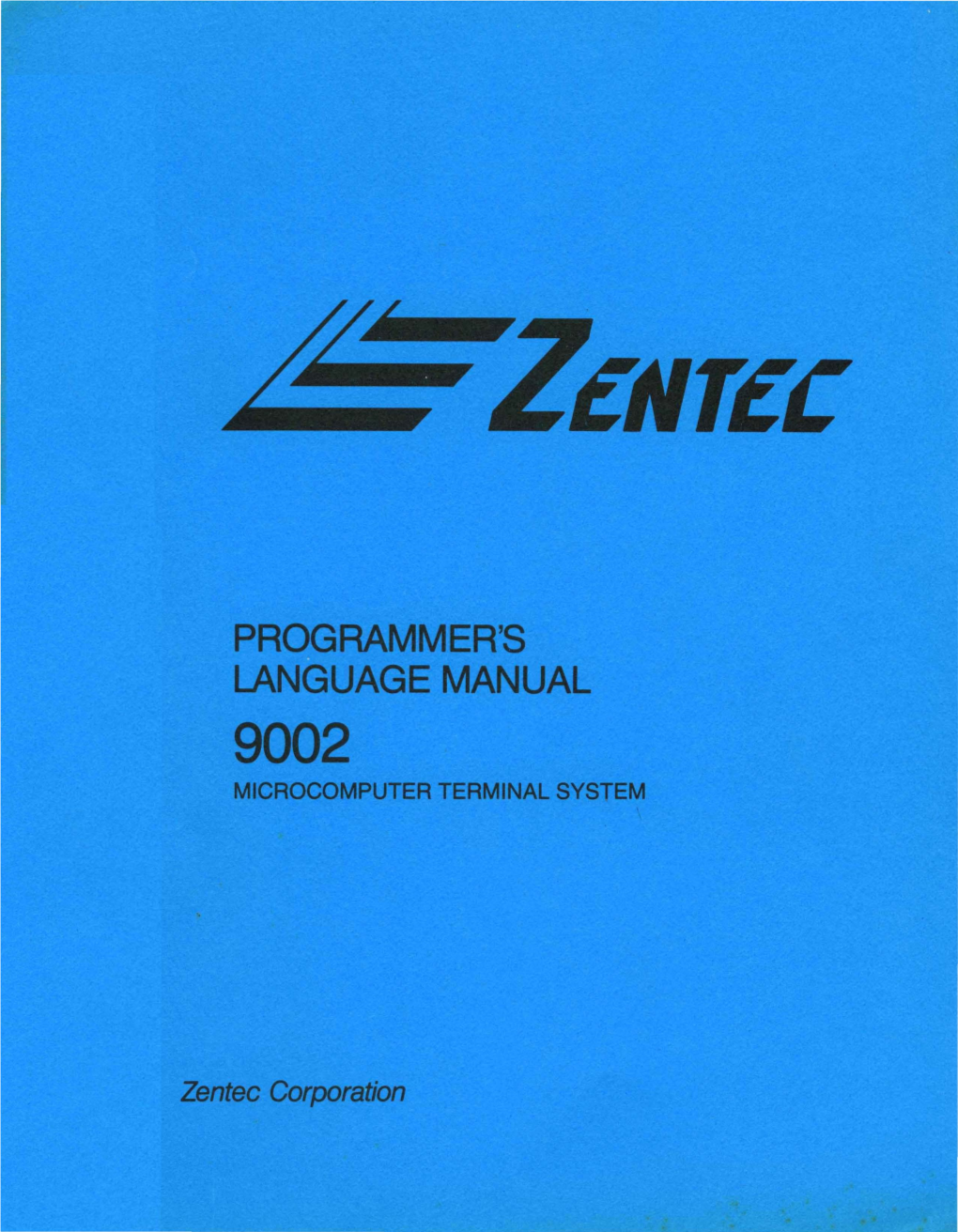 Programmer's Language Manual 9002 Microcomputer Terminal System \