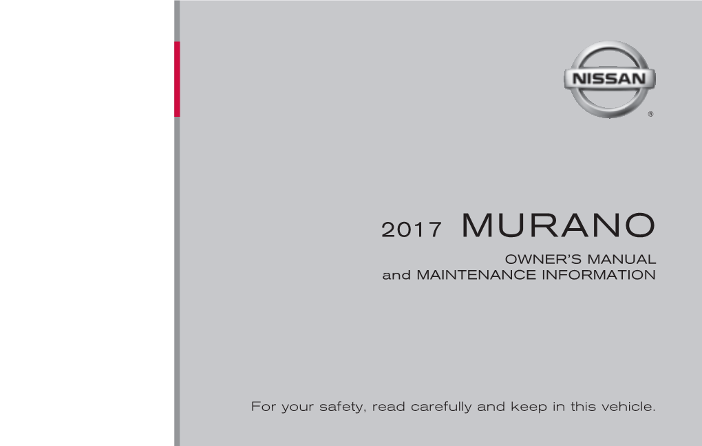 2017 Nissan Murano | Owner's Manual and Maintenance