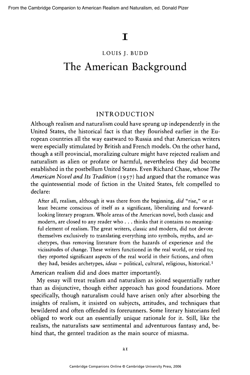 The Cambridge Companion to American Realism And