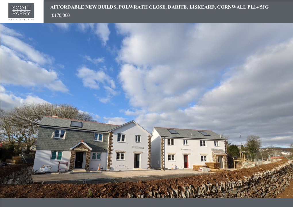 Affordable New Builds, Polwrath Close, Darite, Liskeard, Cornwall Pl14 5Jg £170,000