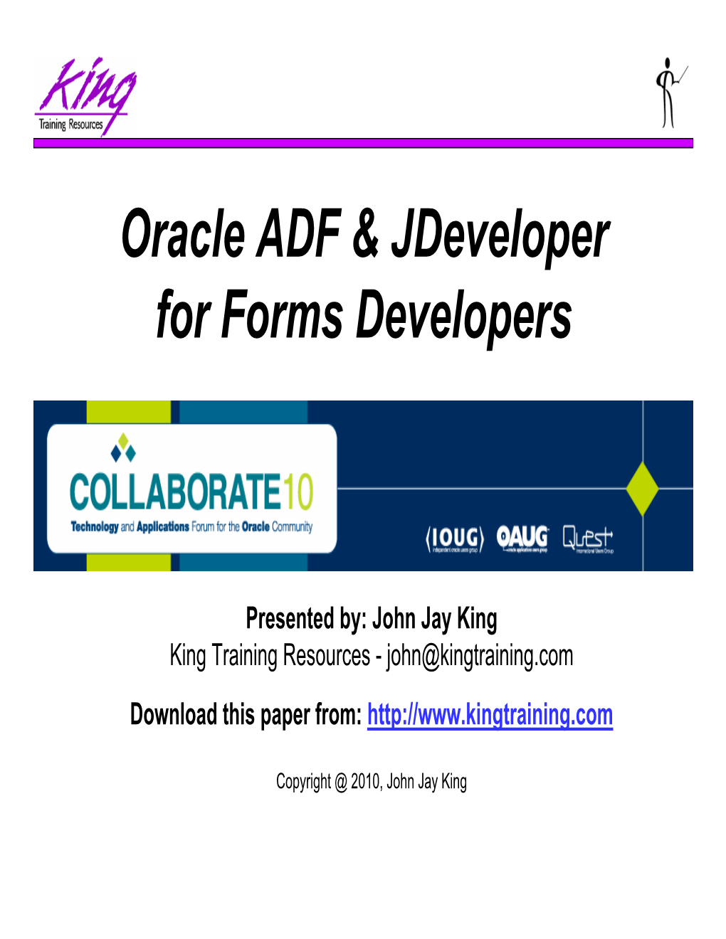 Oracle ADF & Jdeveloper for Forms Developers