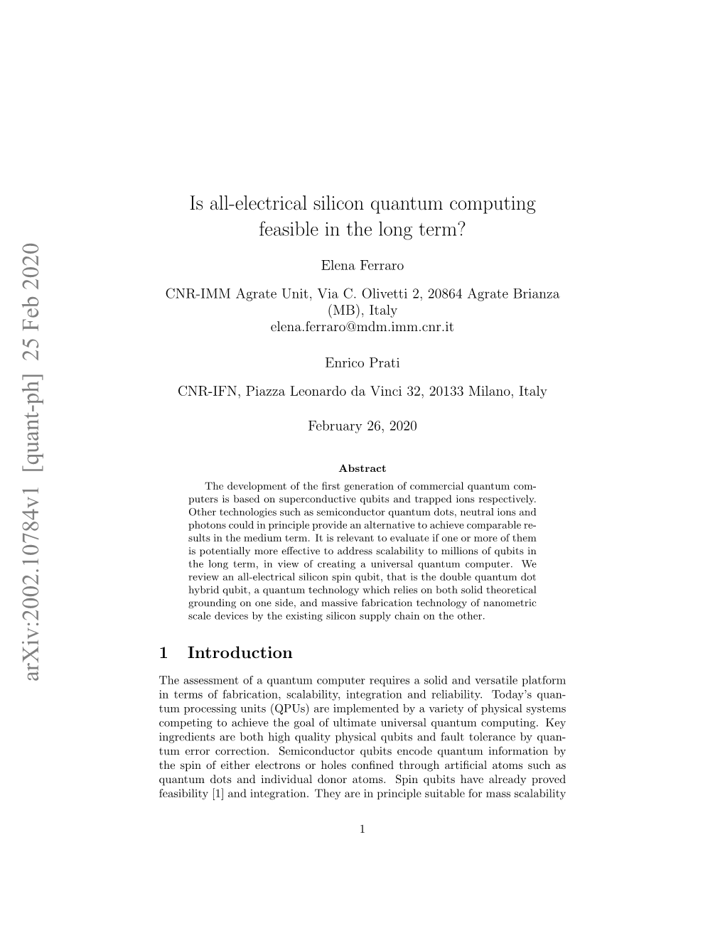 Is All-Electrical Silicon Quantum Computing Feasible in the Long Term?