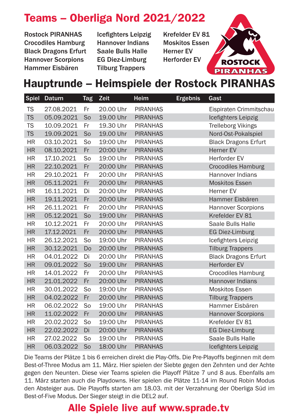 Heimspiele Piranhas Tabelle.Indd