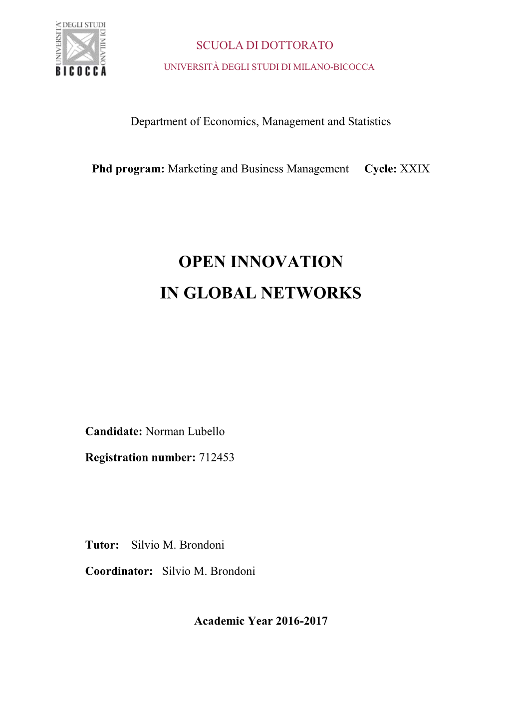 Open Innovation in Global Networks