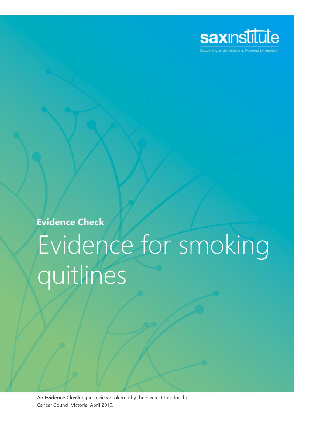 Evidence for Smoking Quitlines