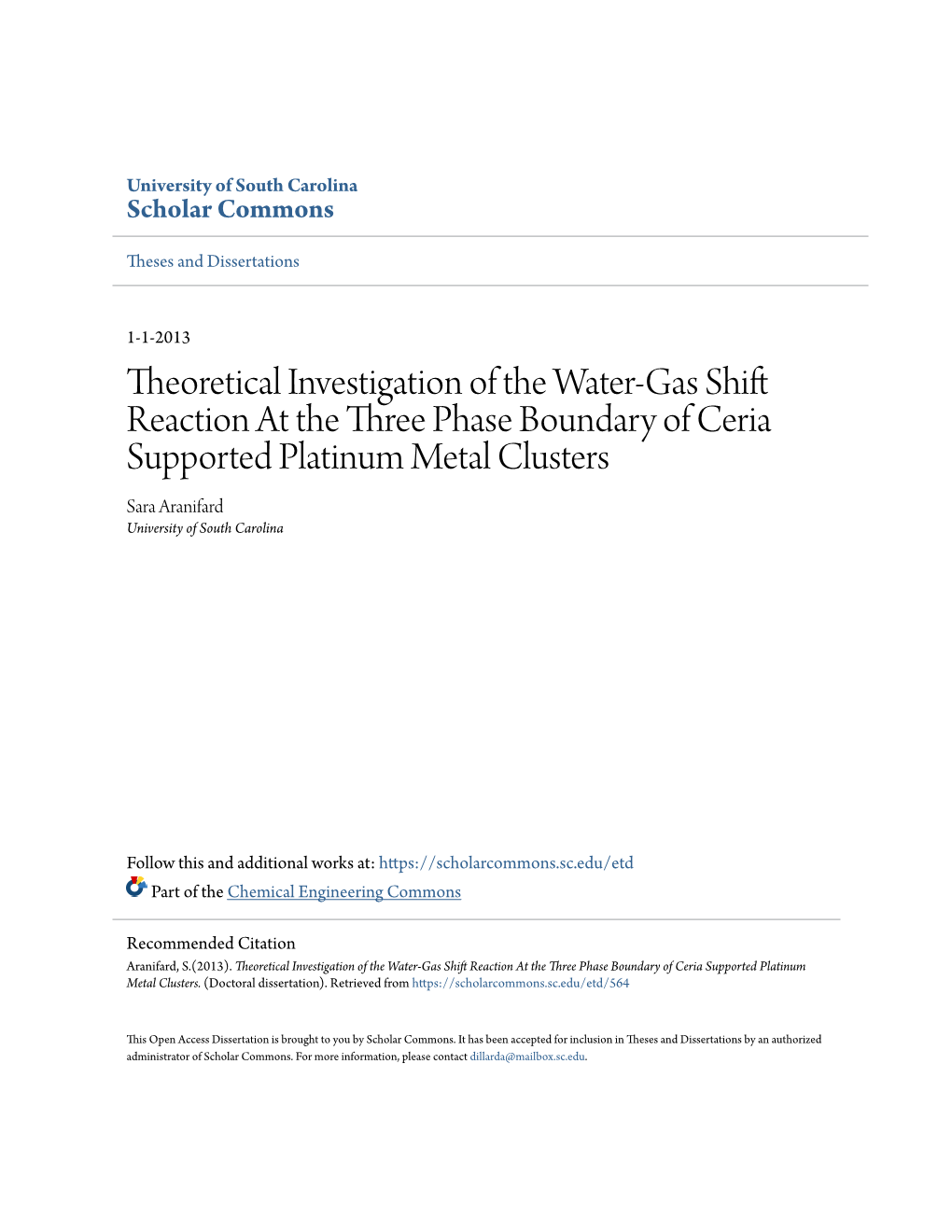 Theoretical Investigation of the Water-Gas Shift Reaction at The