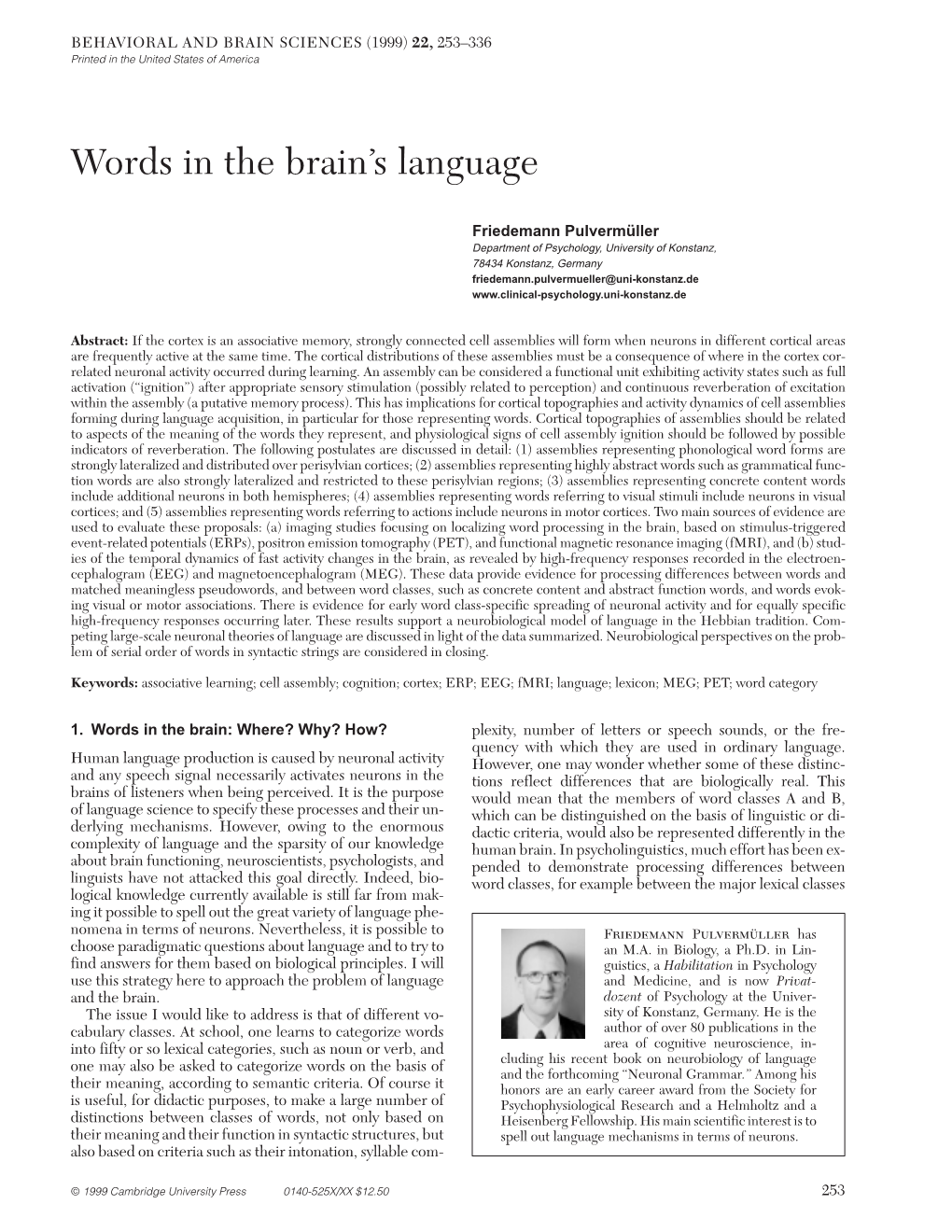 Words in the Brain's Language