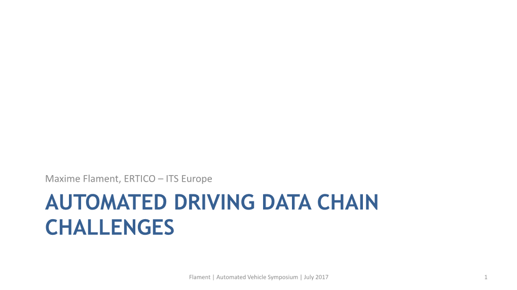 Automated Driving Data Chain Challenges