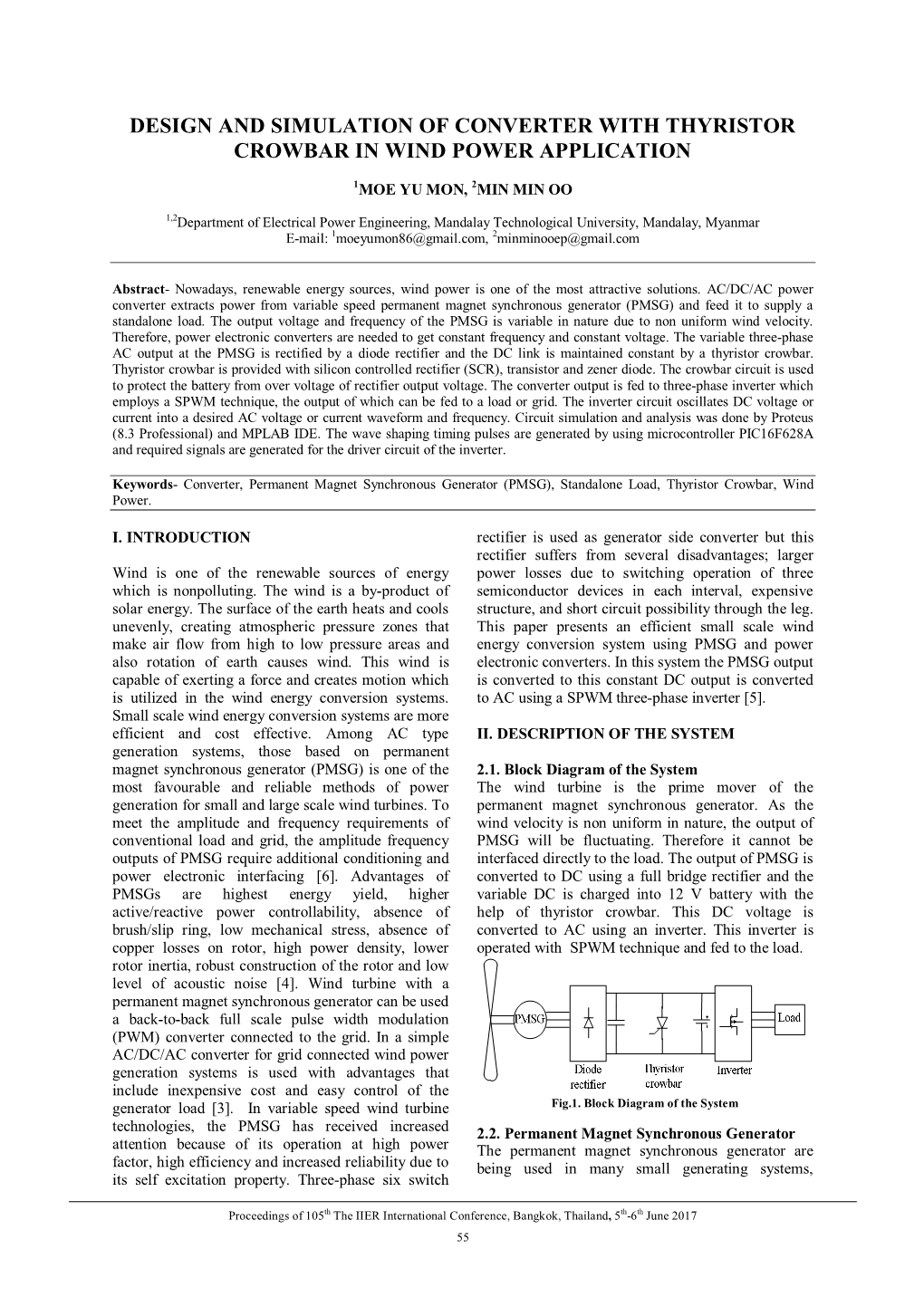 Design and Simulation of Converter with Thyristor Crowbar in Wind Power Application