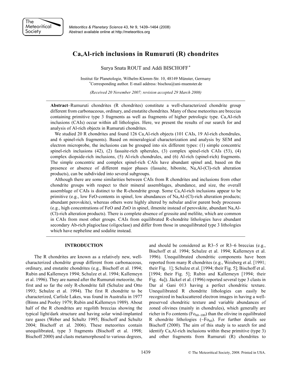 Ca,Al-Rich Inclusions in Rumuruti (R) Chondrites