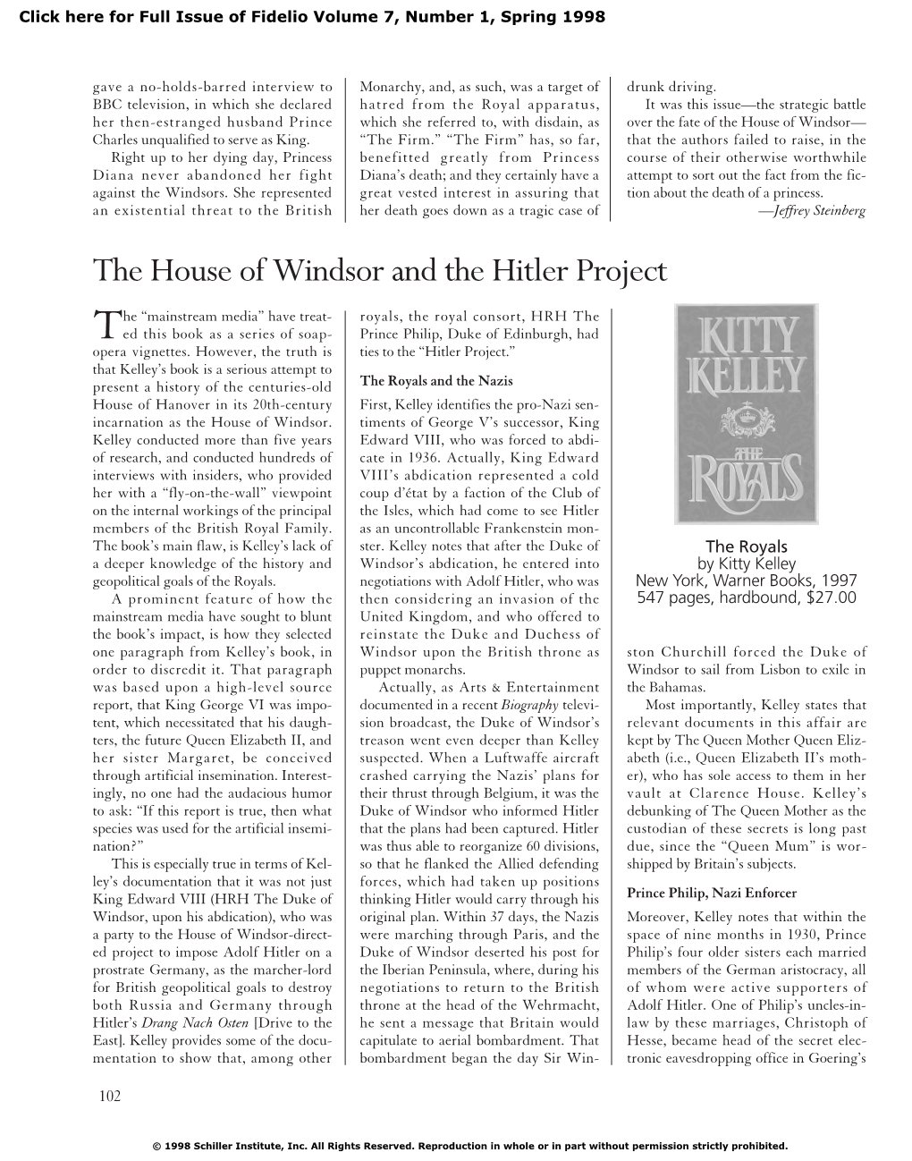 The House of Windsor and the Hitler Project