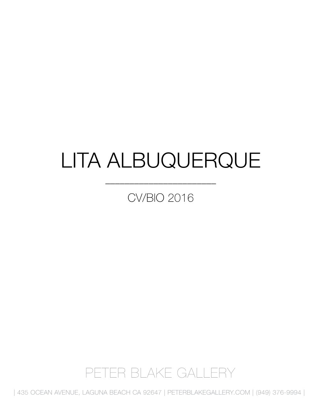 Lita Albuquerque ______Cv/Bio 2016