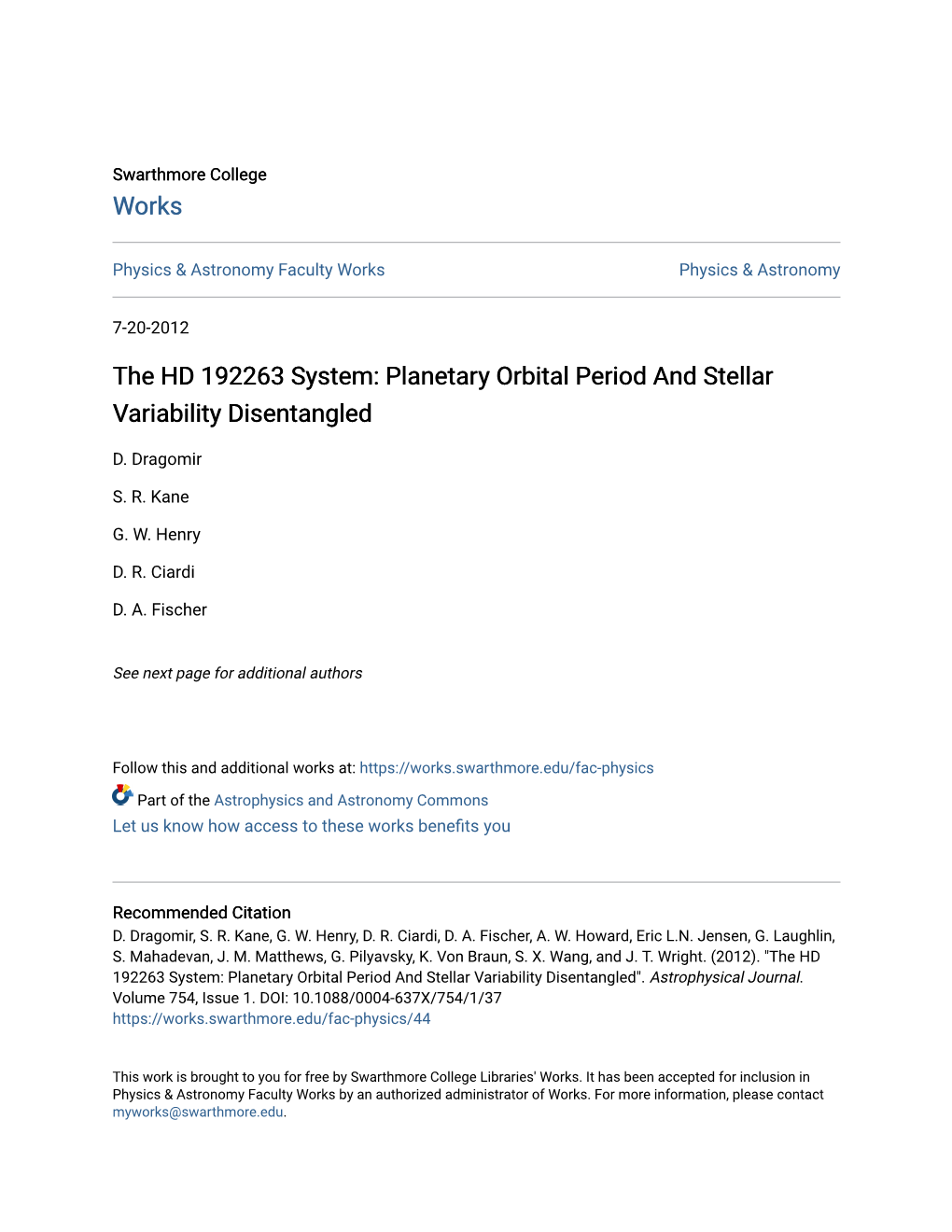 The HD 192263 System: Planetary Orbital Period and Stellar Variability Disentangled