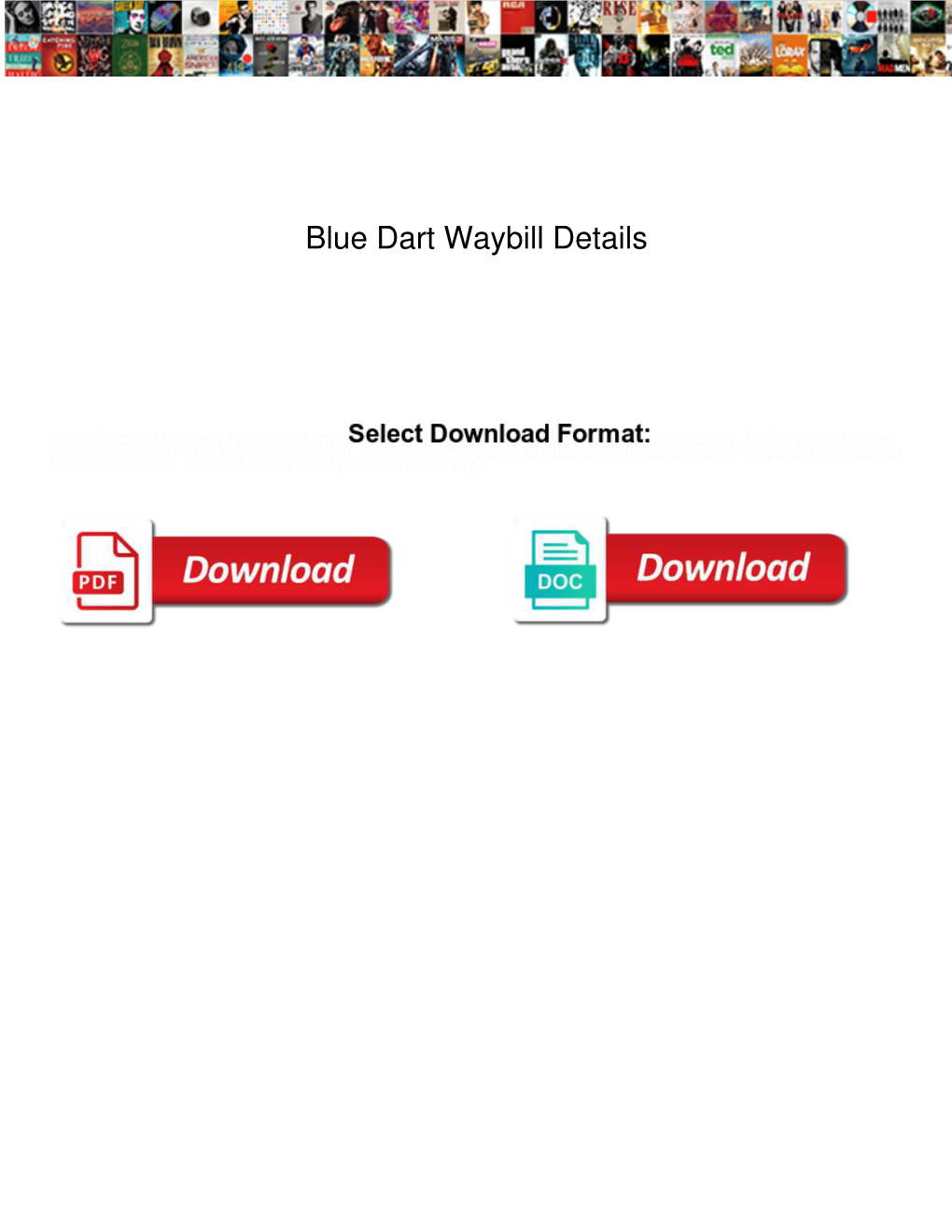 Blue Dart Waybill Details