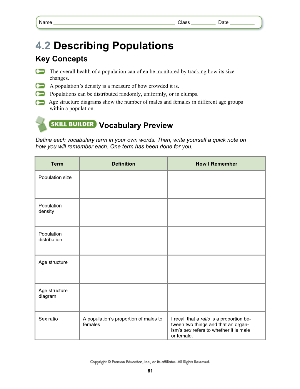 4.2 Describing Populations