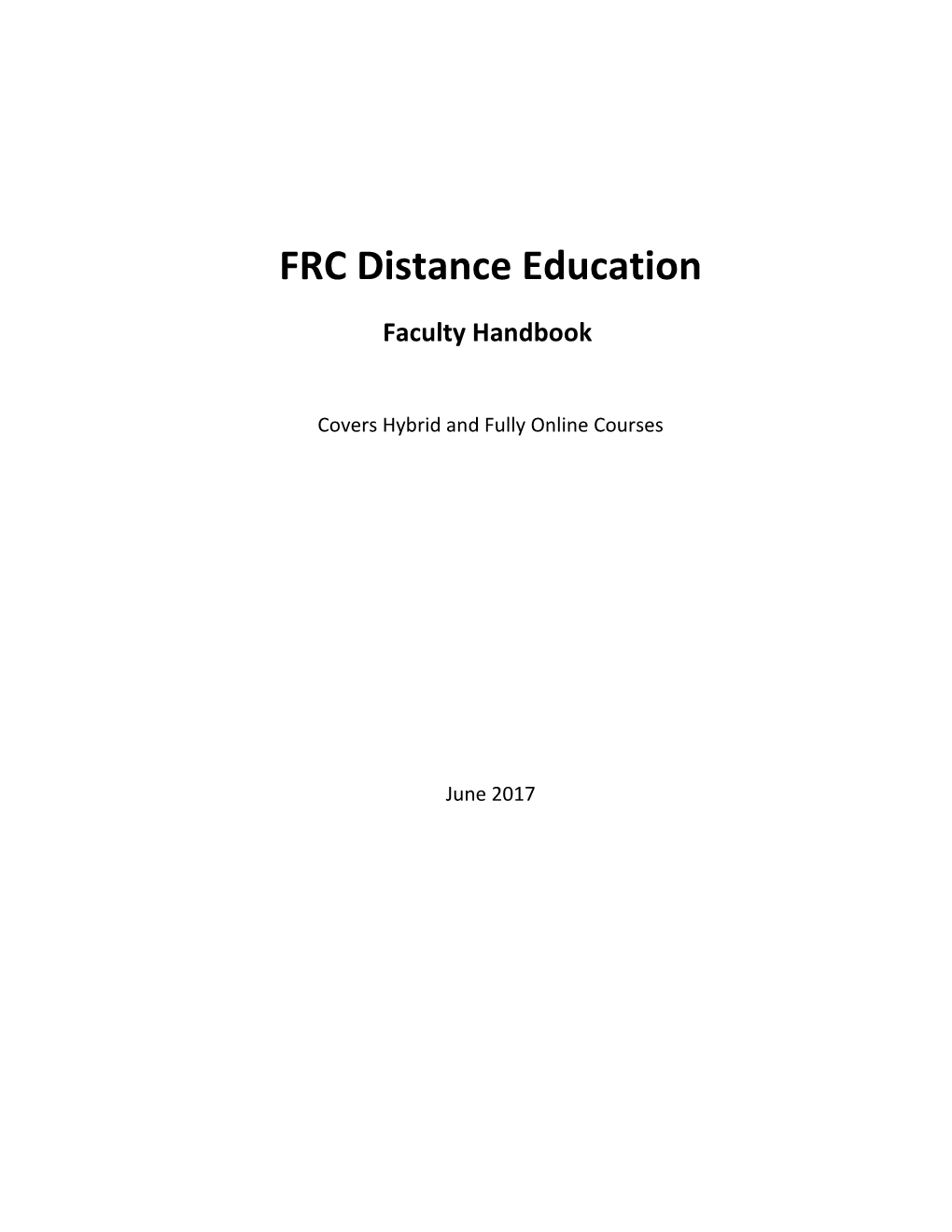 FRC Distance Education