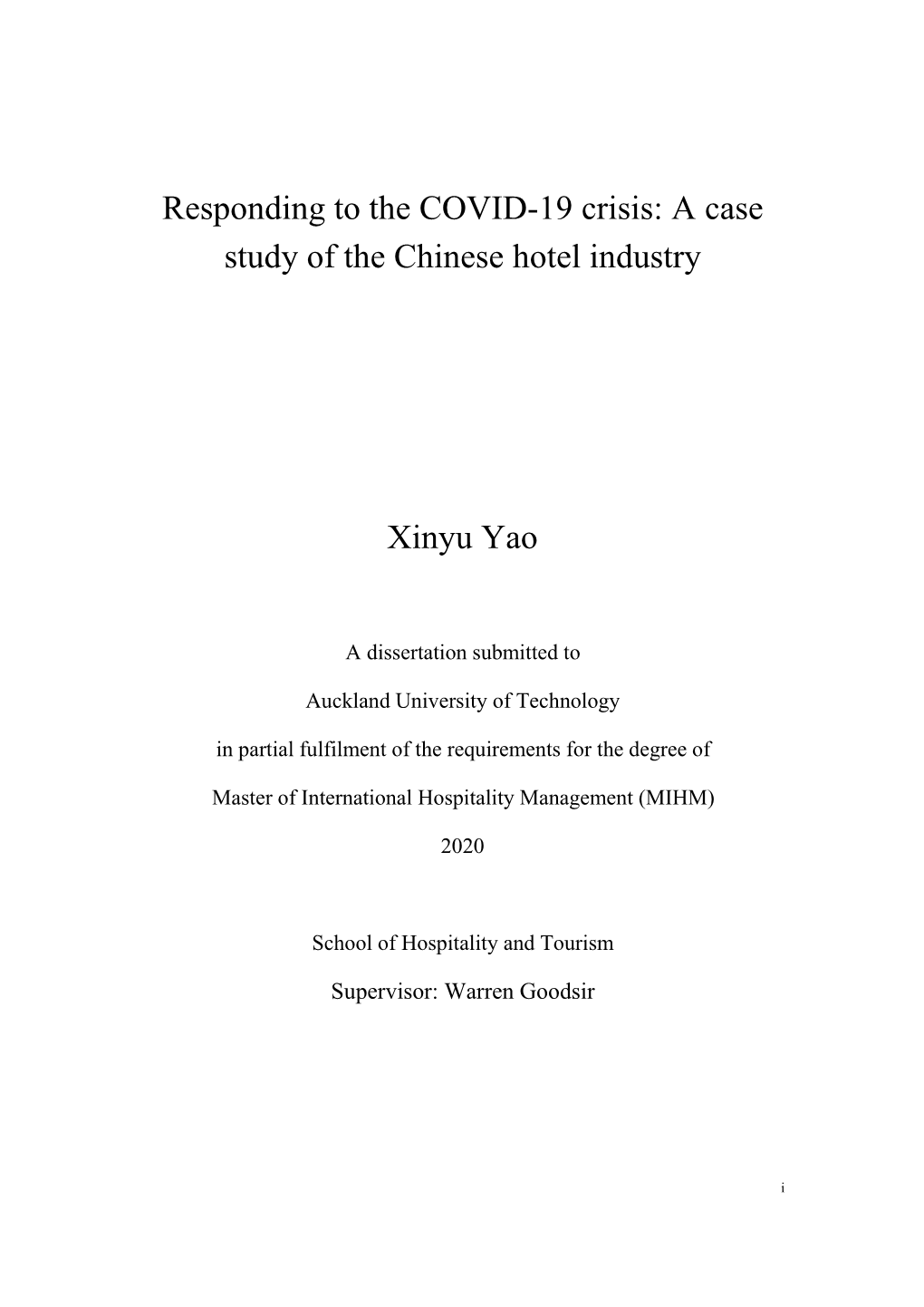 Dissertation Submitted To