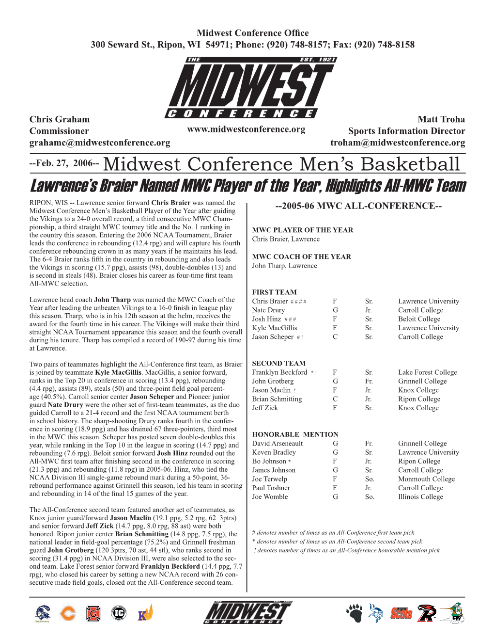 Midwest Conference Men's Basketball