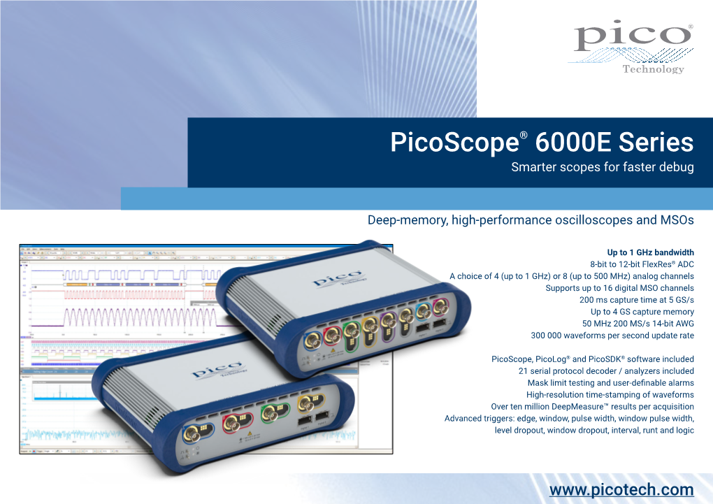 Picoscope 6000E Series Data Sheet