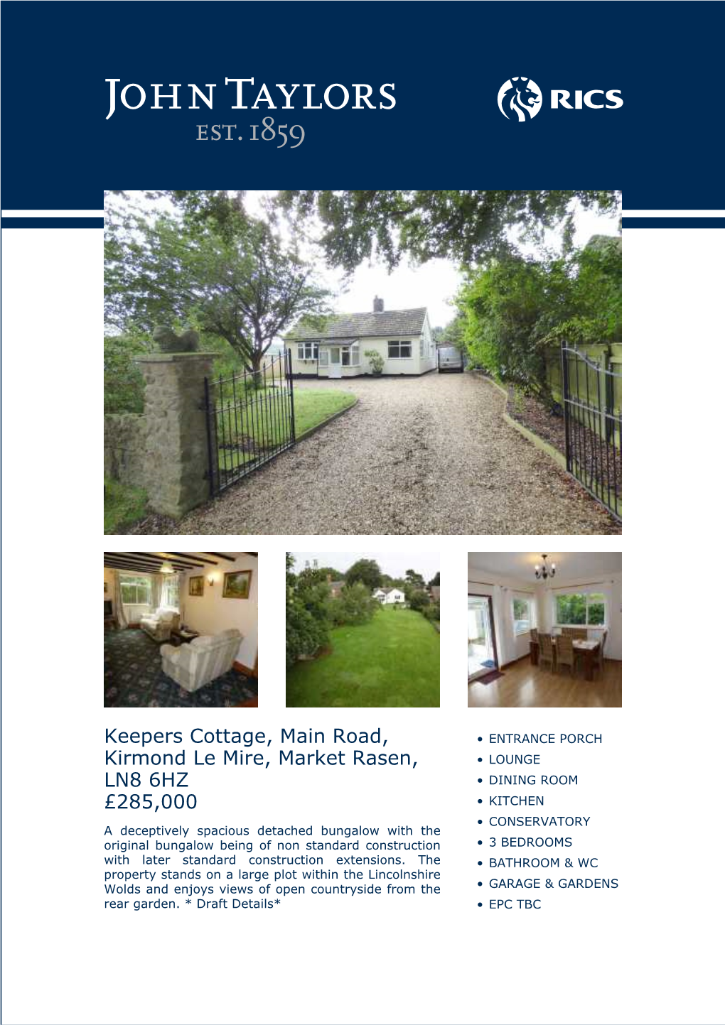 Keepers Cottage, Main Road, Kirmond Le Mire, Market Rasen