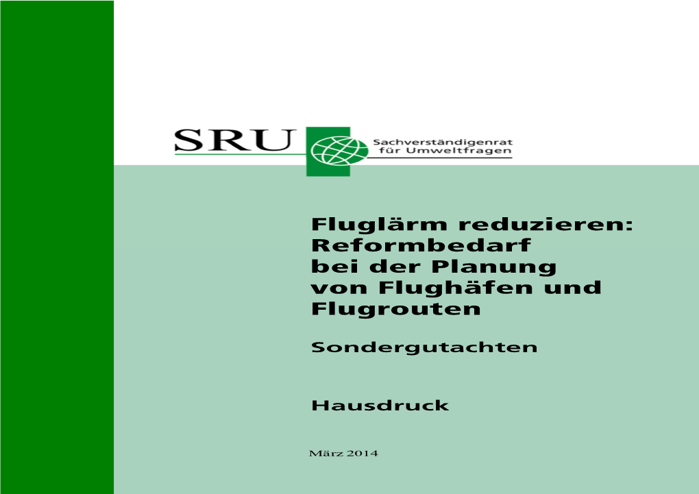 Fluglärm Reduzieren: Reformbedarf Bei Der Planung Von Flughäfen Und