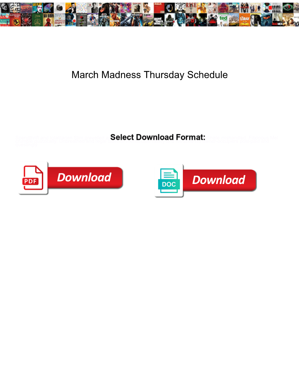 March Madness Thursday Schedule