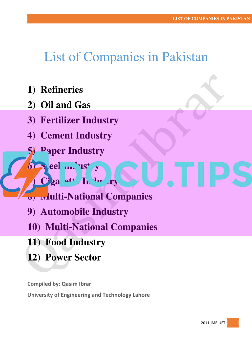 List of Companies in Pakistan