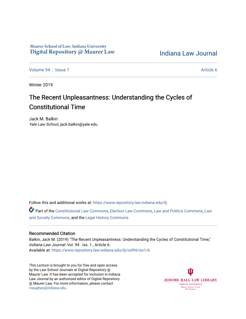 Understanding the Cycles of Constitutional Time