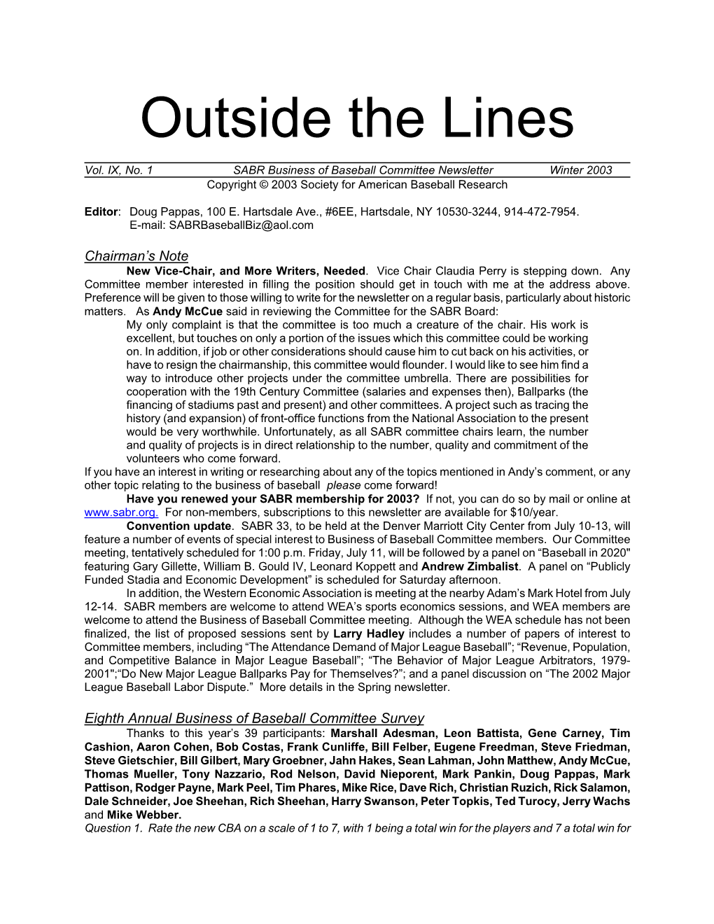 Outside the Lines