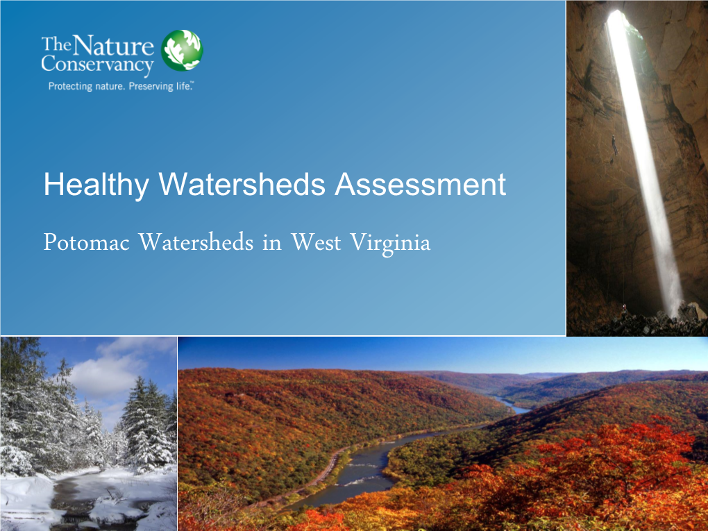 Potomac Watersheds in West Virginia Watershed Assessment - Goals