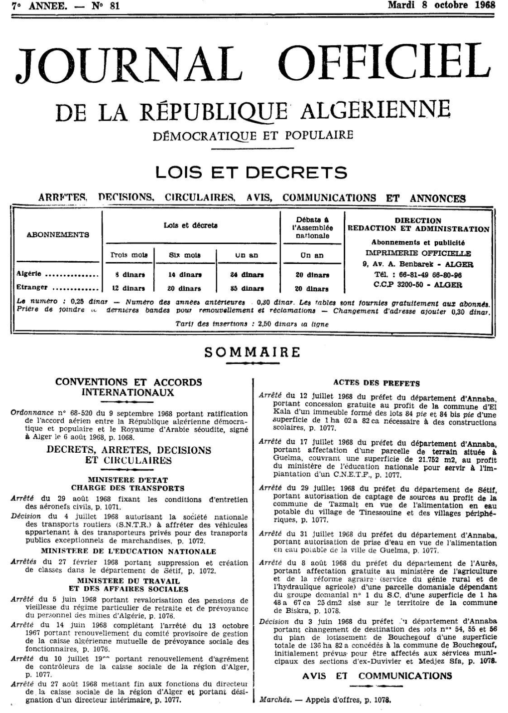 Journal Officiel De La Republique Algerienne Democratique Et Populaire