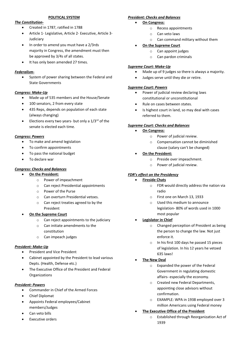 A Level Revision Guide America