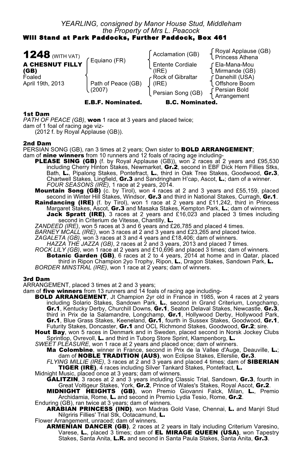 Tattersalls October Yearling Sale Book 1