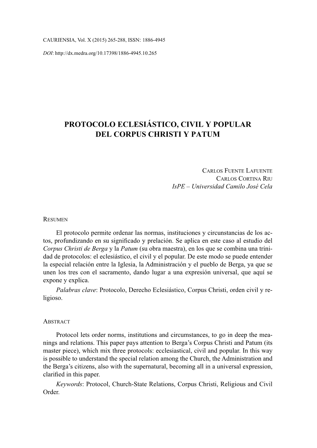 Protocolo Eclesiástico, Civil Y Popular Del Corpus Christi Y Patum