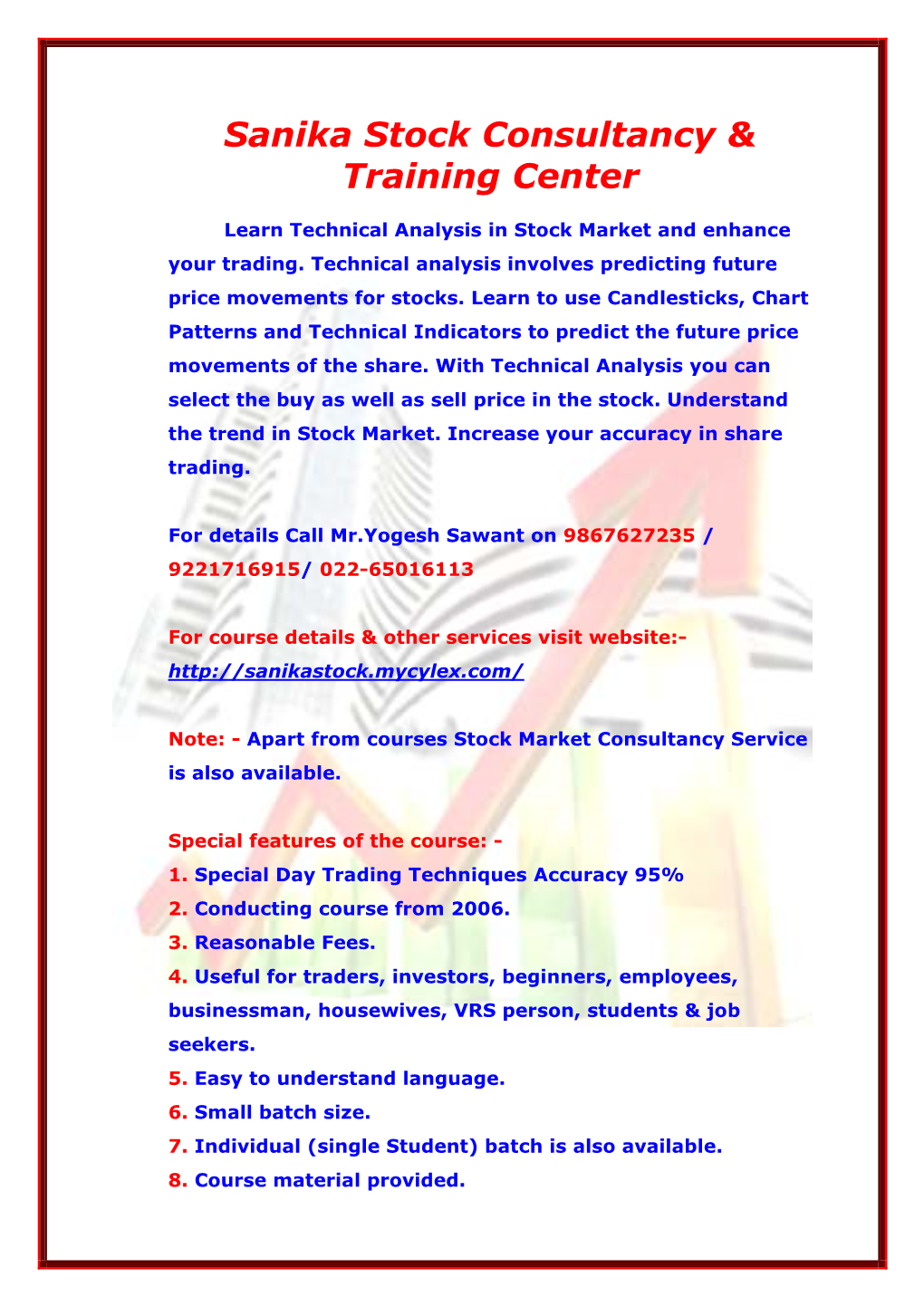 Sanika Stock Consultancy & Training Center