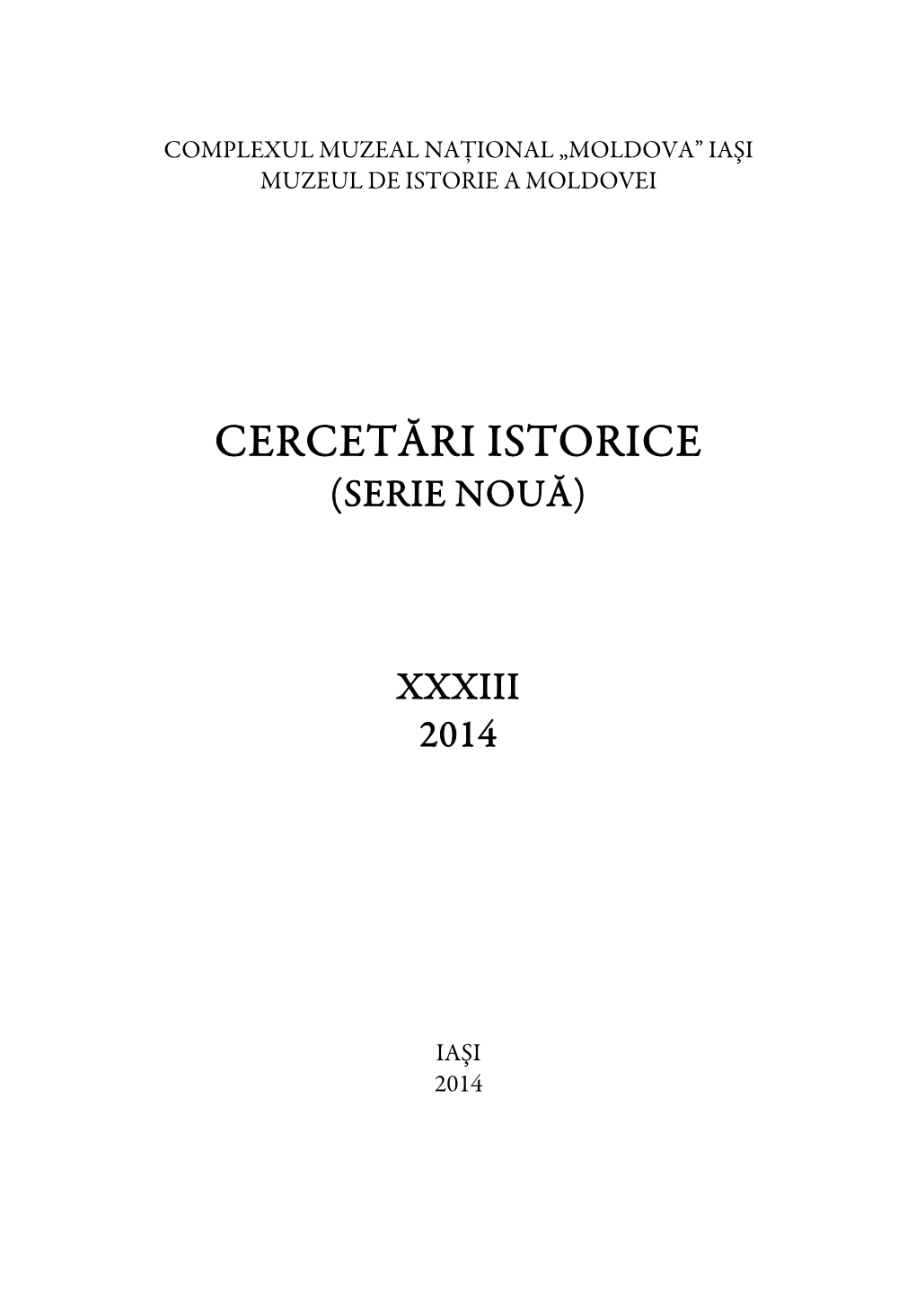 Cercetări Istorice (Serie Nouă)