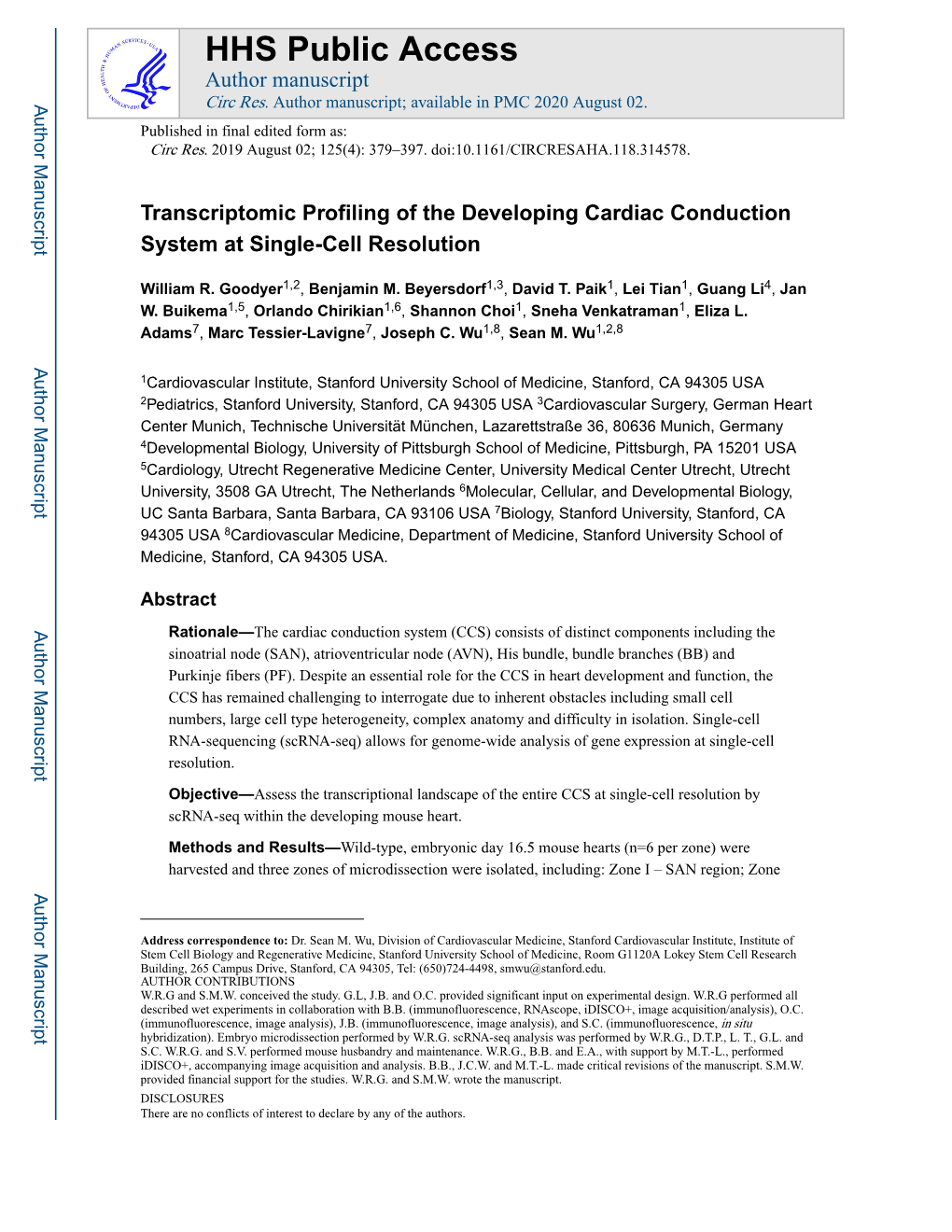 Transcriptomic Profiling of the Developing Cardiac Conduction System at Single-Cell Resolution