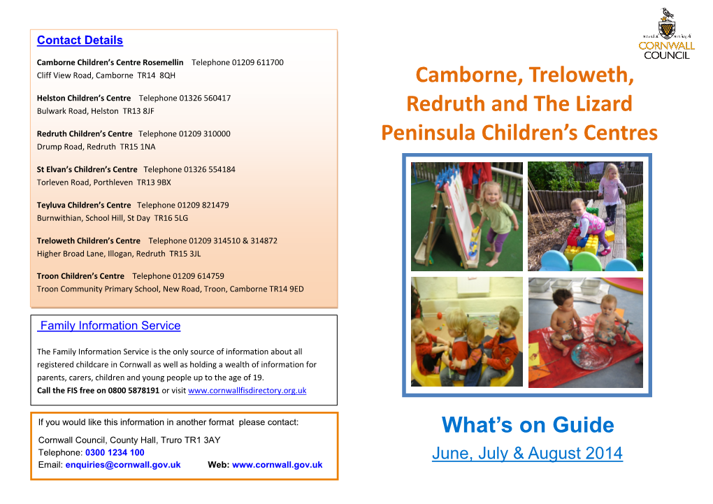 Camborne, Treloweth, Redruth and the Lizard Peninsula Children's