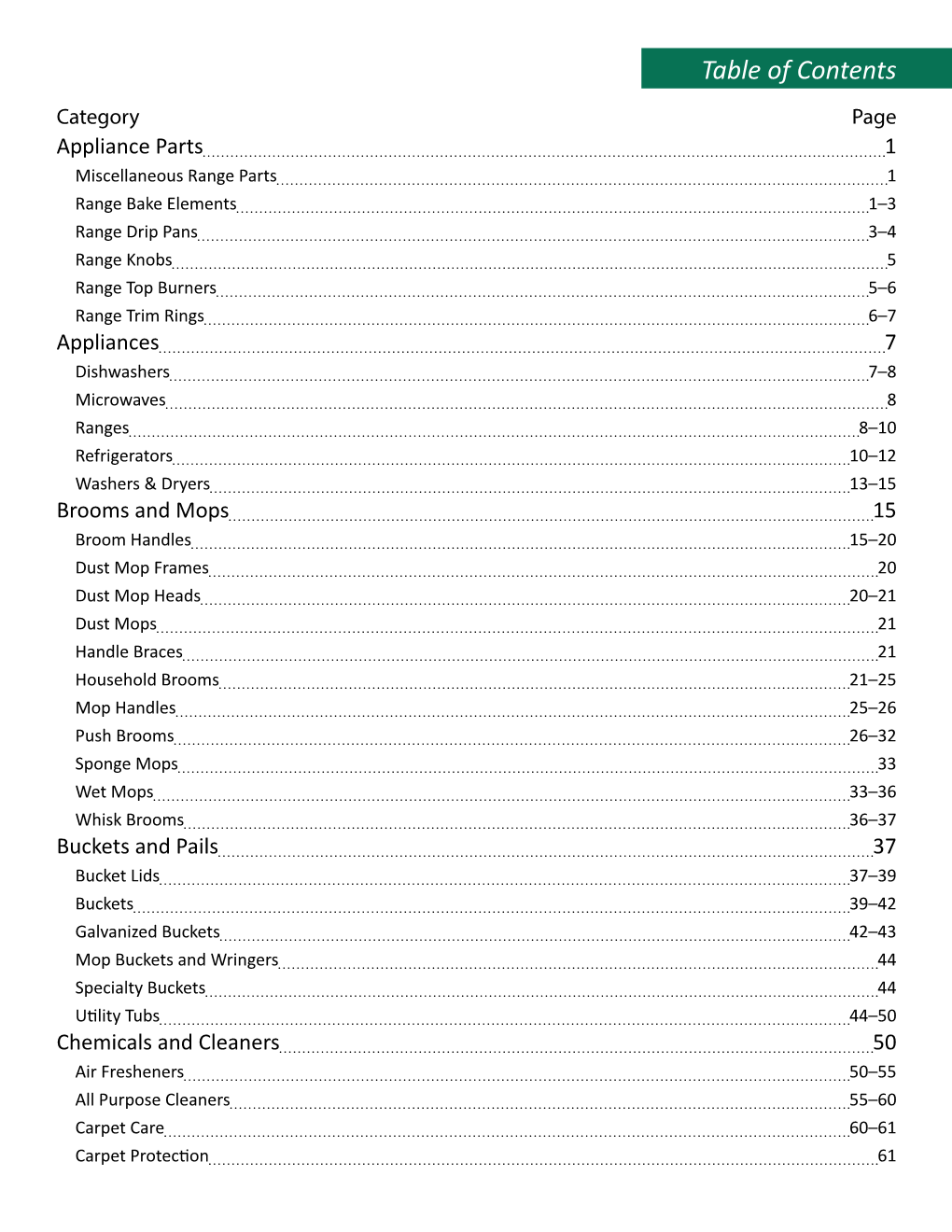 Table of Contents