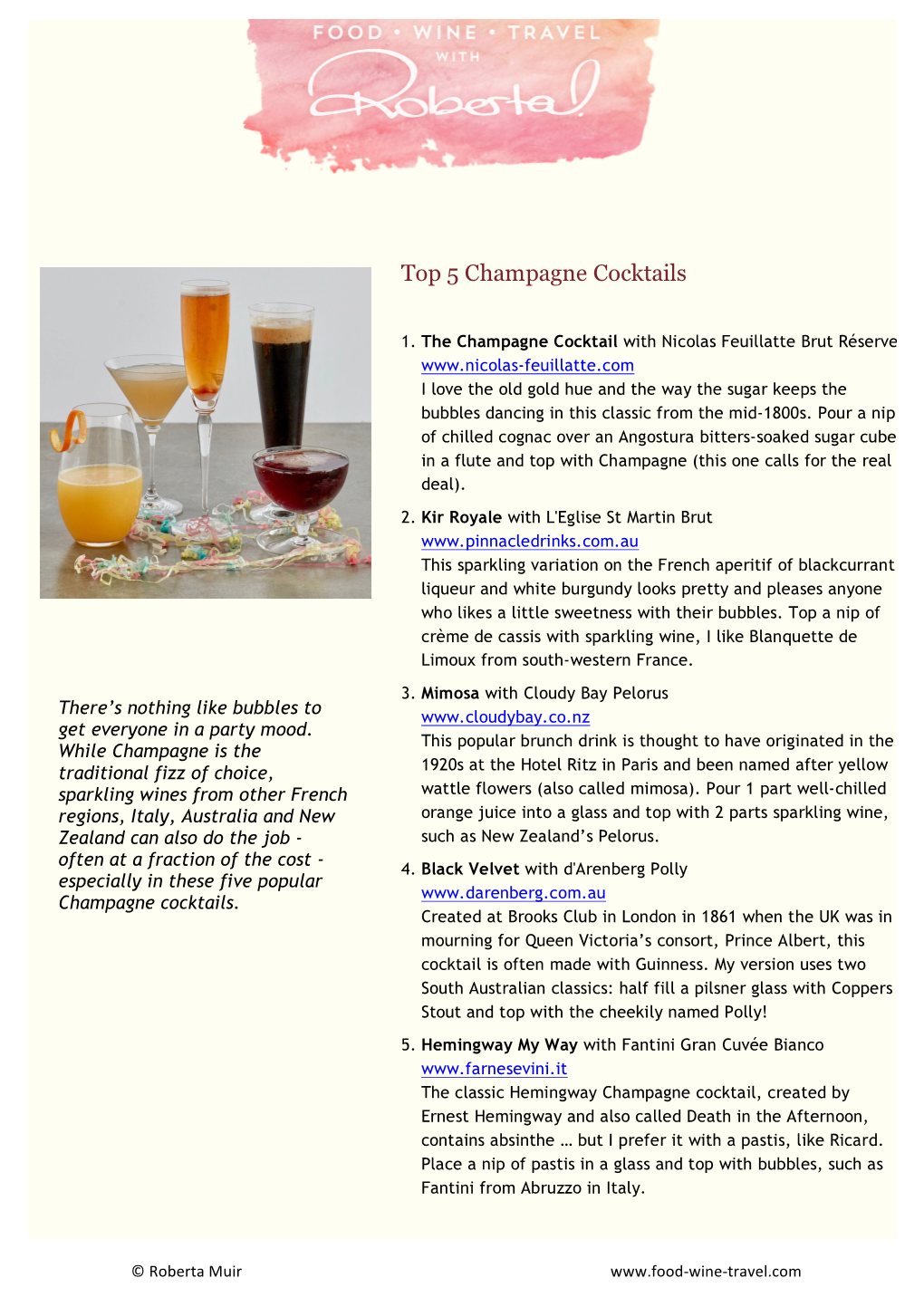 Top 5 Champagne Cocktails