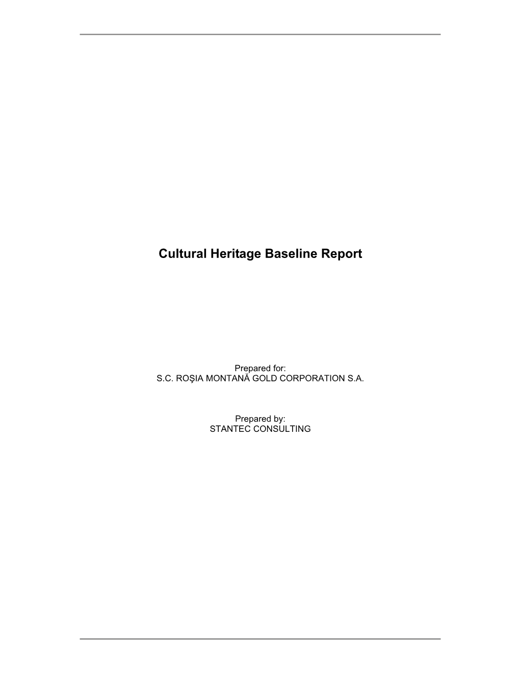 Cultural Heritage Baseline Report