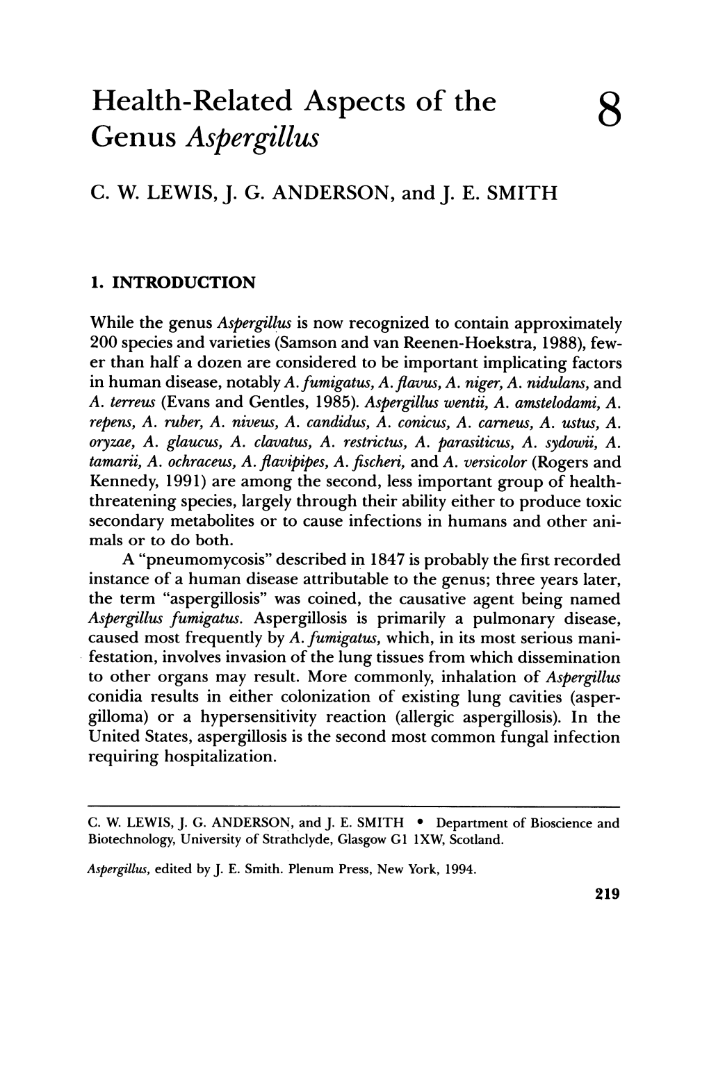 Health-Related Aspects of the Genus Aspergillus 221