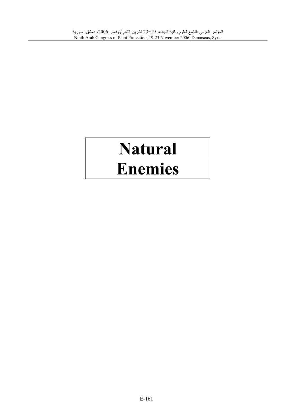 Natural Enemies