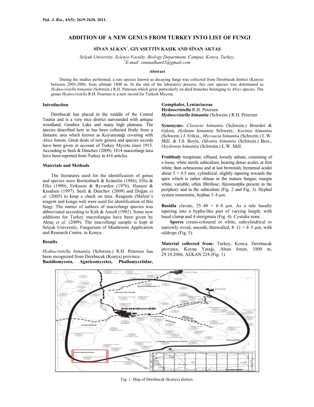 Addition of a New Genus from Turkey Into List of Fungi