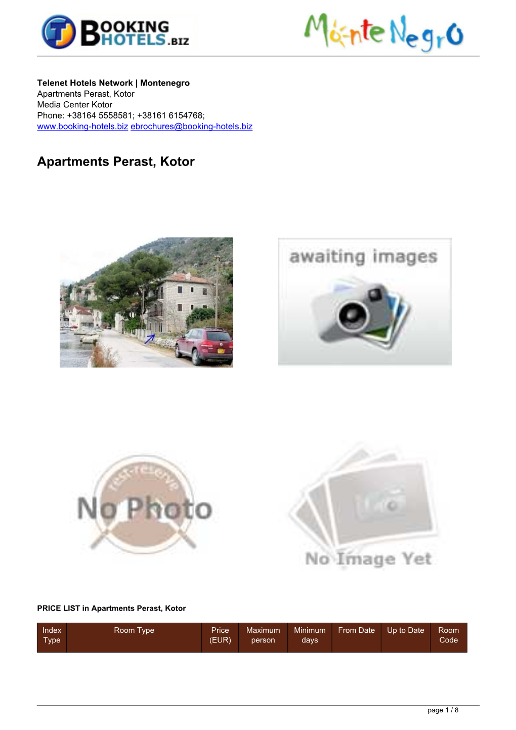 Hu Ebrochures 3254 | Apartments Perast, Kotor