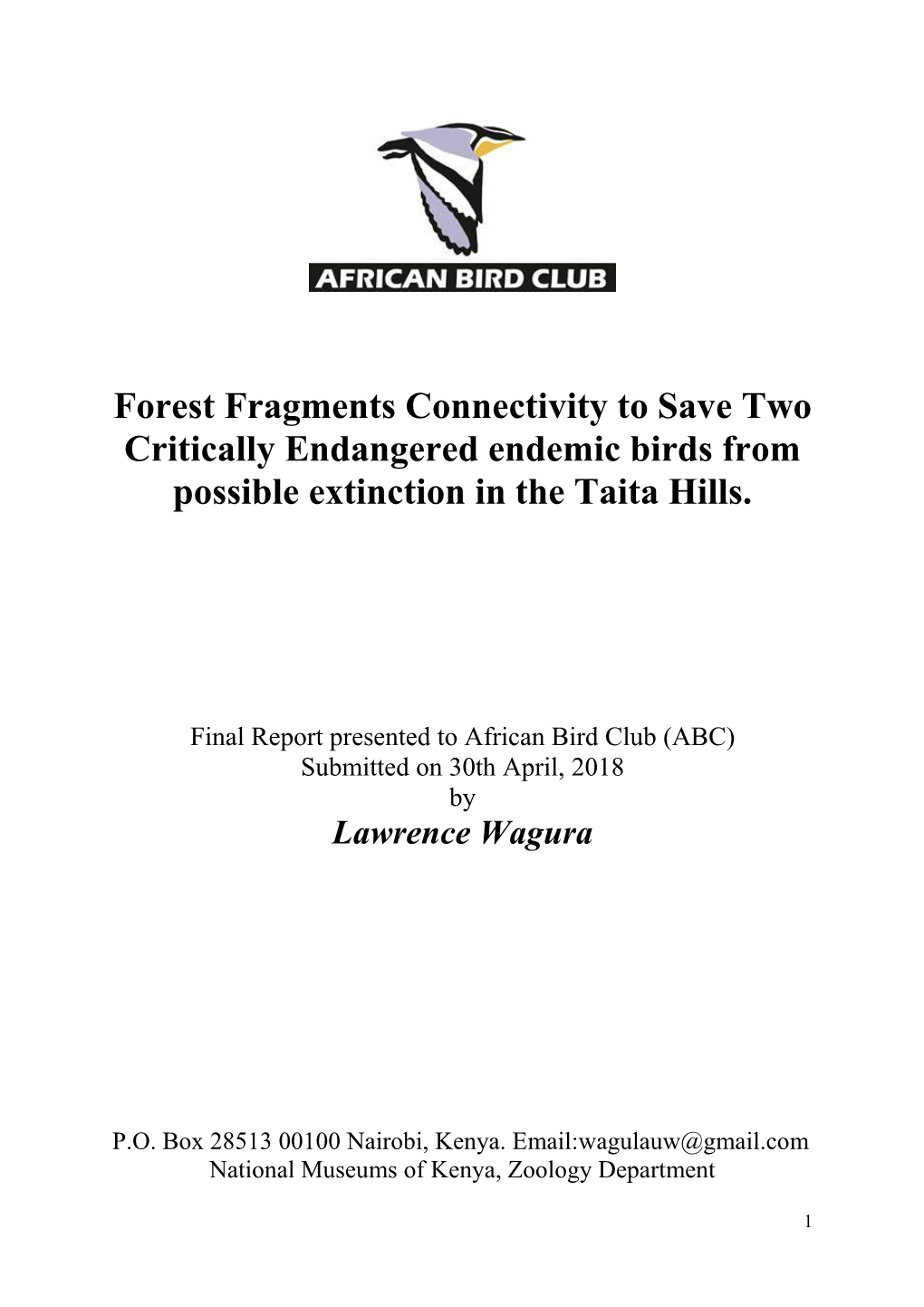 Taita Hills Forest Connectivity